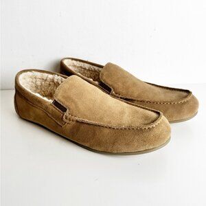 New Vince Gino Tan Suede Shearling Lined Slipper size 13